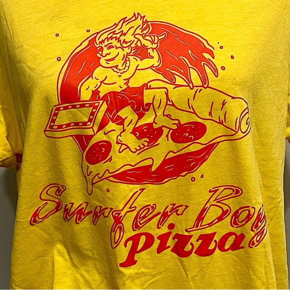 Netflix Stranger Things Surfer Boy Pizza Graphic Tee Shirt - Picture 9 of 16